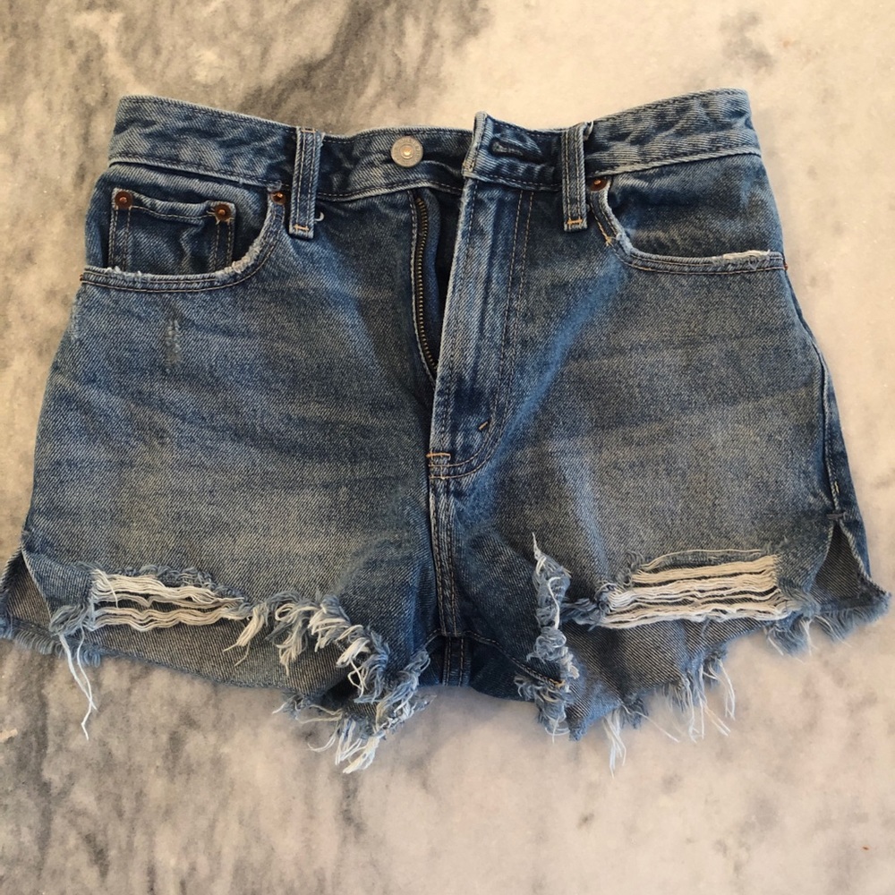 Abercrombie & Fitch Annie High Rise Denim Shorts